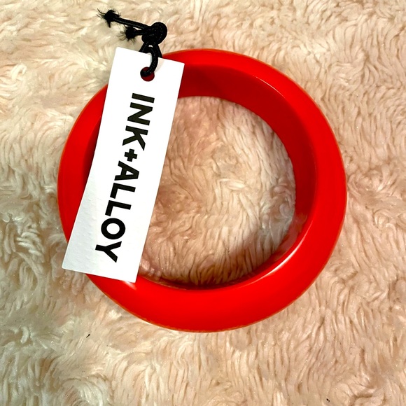 INK+ALLOY Red Resin Earring and Bracelet Set. NWT. - Picture 3 of 6